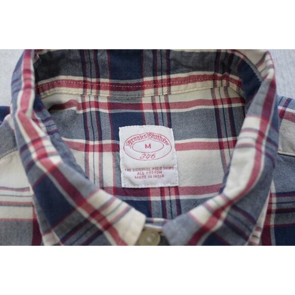 Brooks Brothers 346 Dress Shirt Plaid Short Sleeve Mens Size Medium - Picture 6 of 7